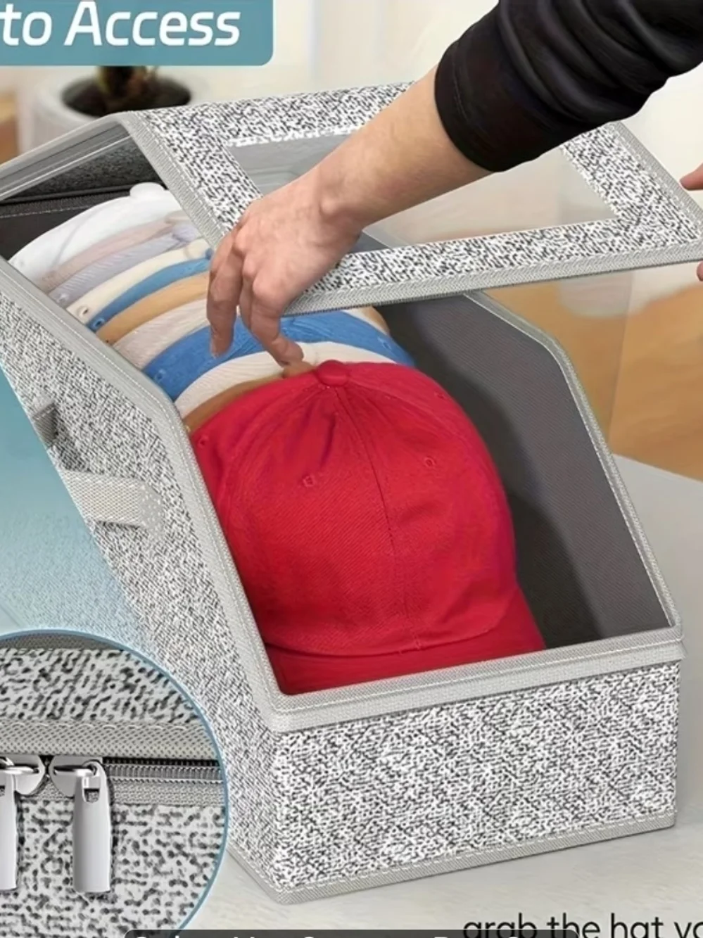 Foldable Storage Organizer Bin with Clear Viewing Window – Space Saver!